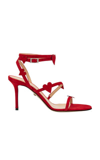 Sandales à talon Petit cœur 85 en daim - Red