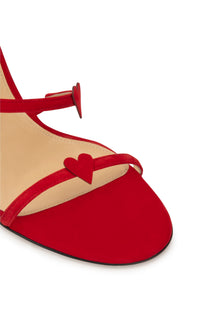 Sandales à talon Petit cœur 85 en daim - Red