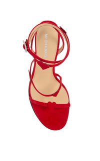 Sandales à talon Petit cœur 85 en daim - Red