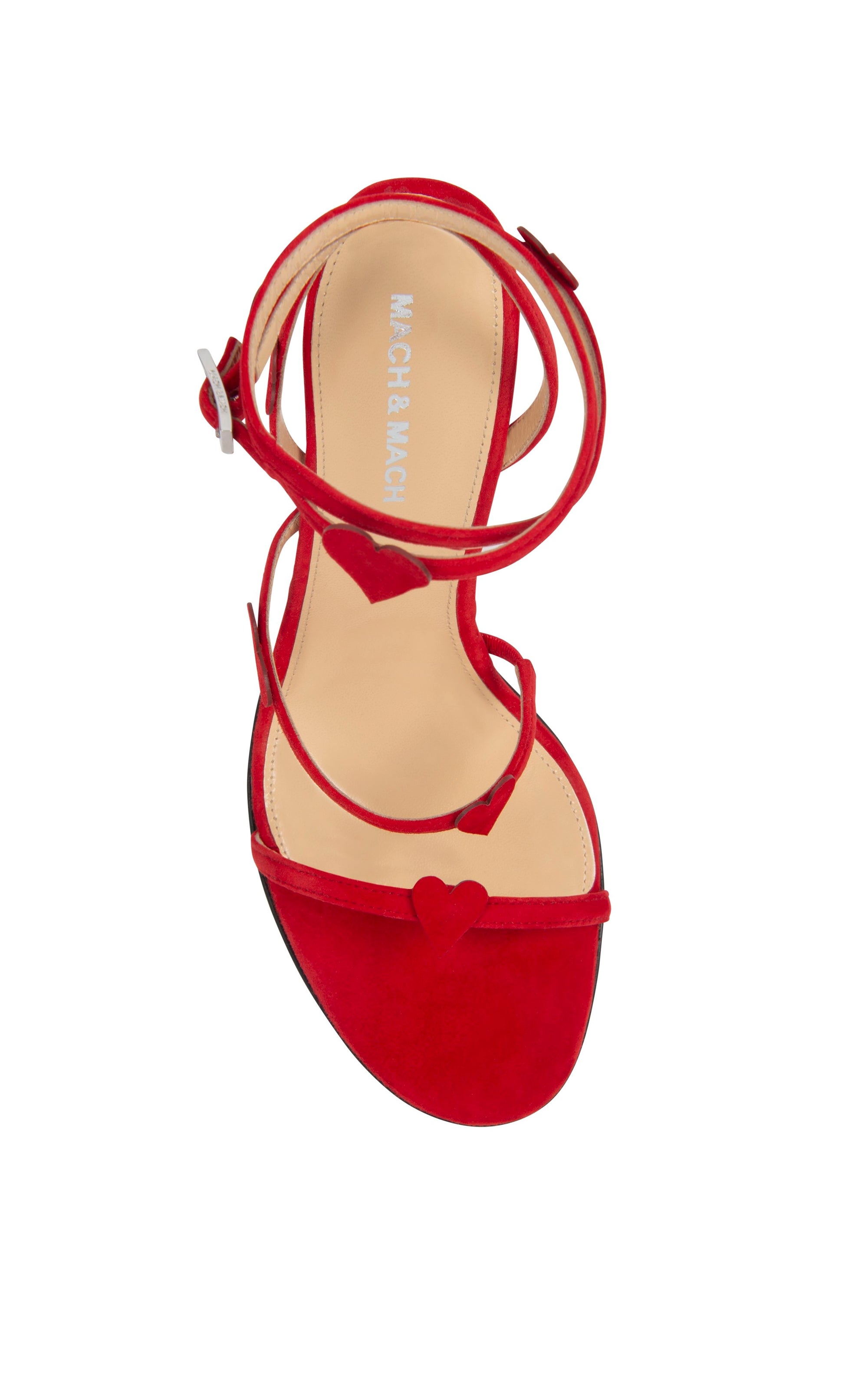 Sandales à talon Petit cœur 85 en daim - Red