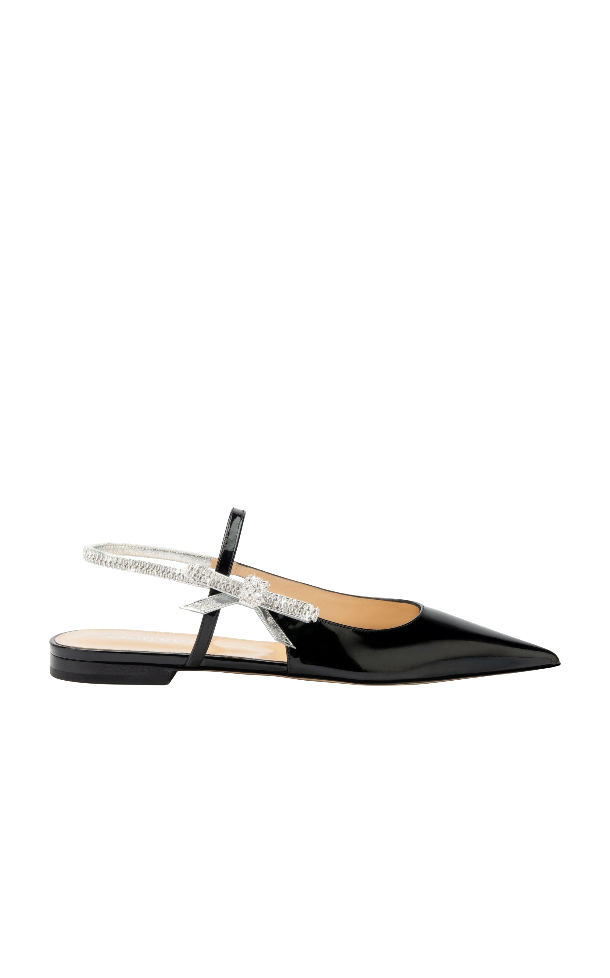 Patent leather ballerinas with rhinestone embellishments - Black