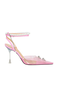 Matilda 100 strappy pumps with pearls and rhinestones - Pink