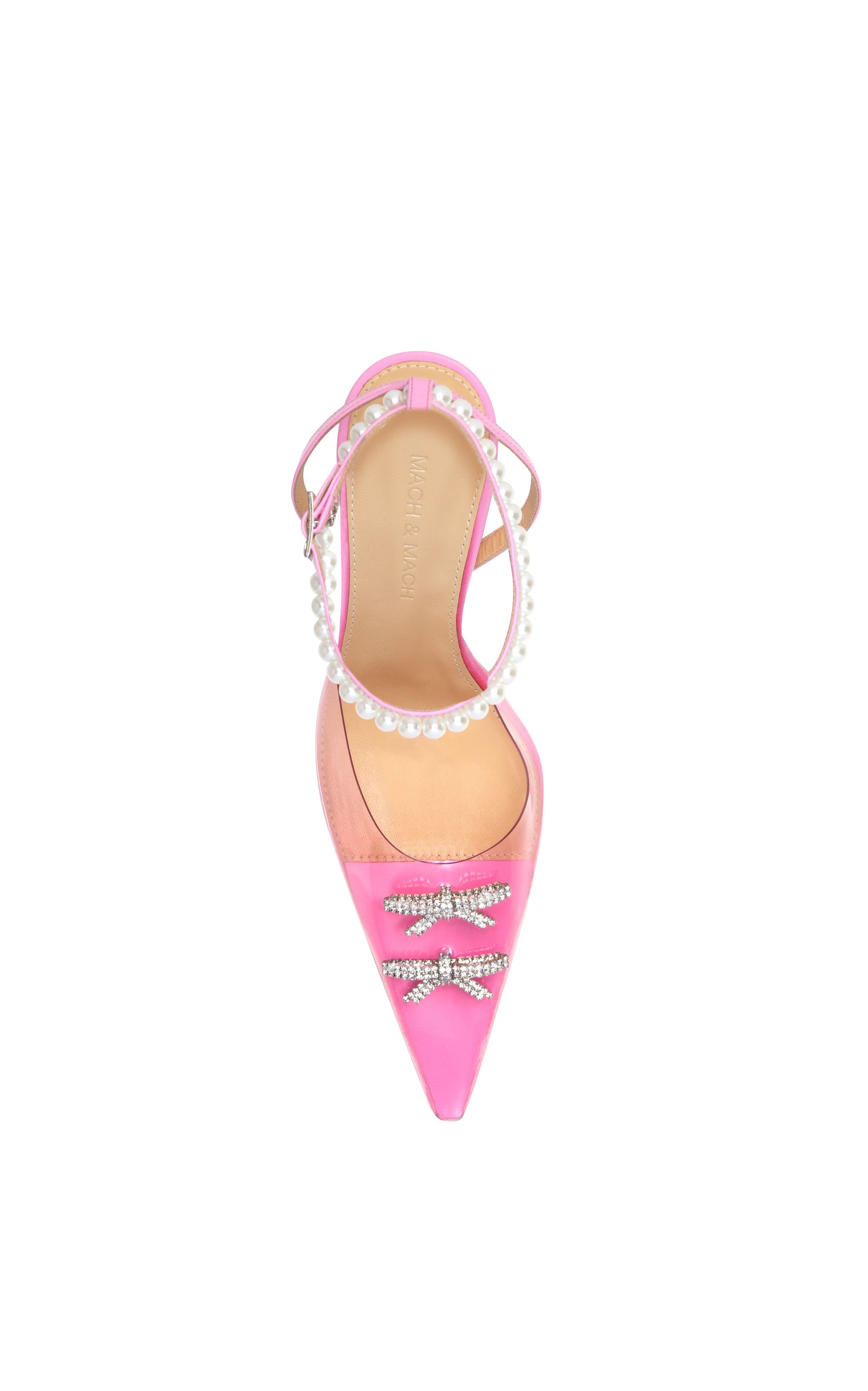 Matilda 100 strappy pumps with pearls and rhinestones - Pink