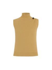 Top sans manches en cachemire - Brown & Yellow
