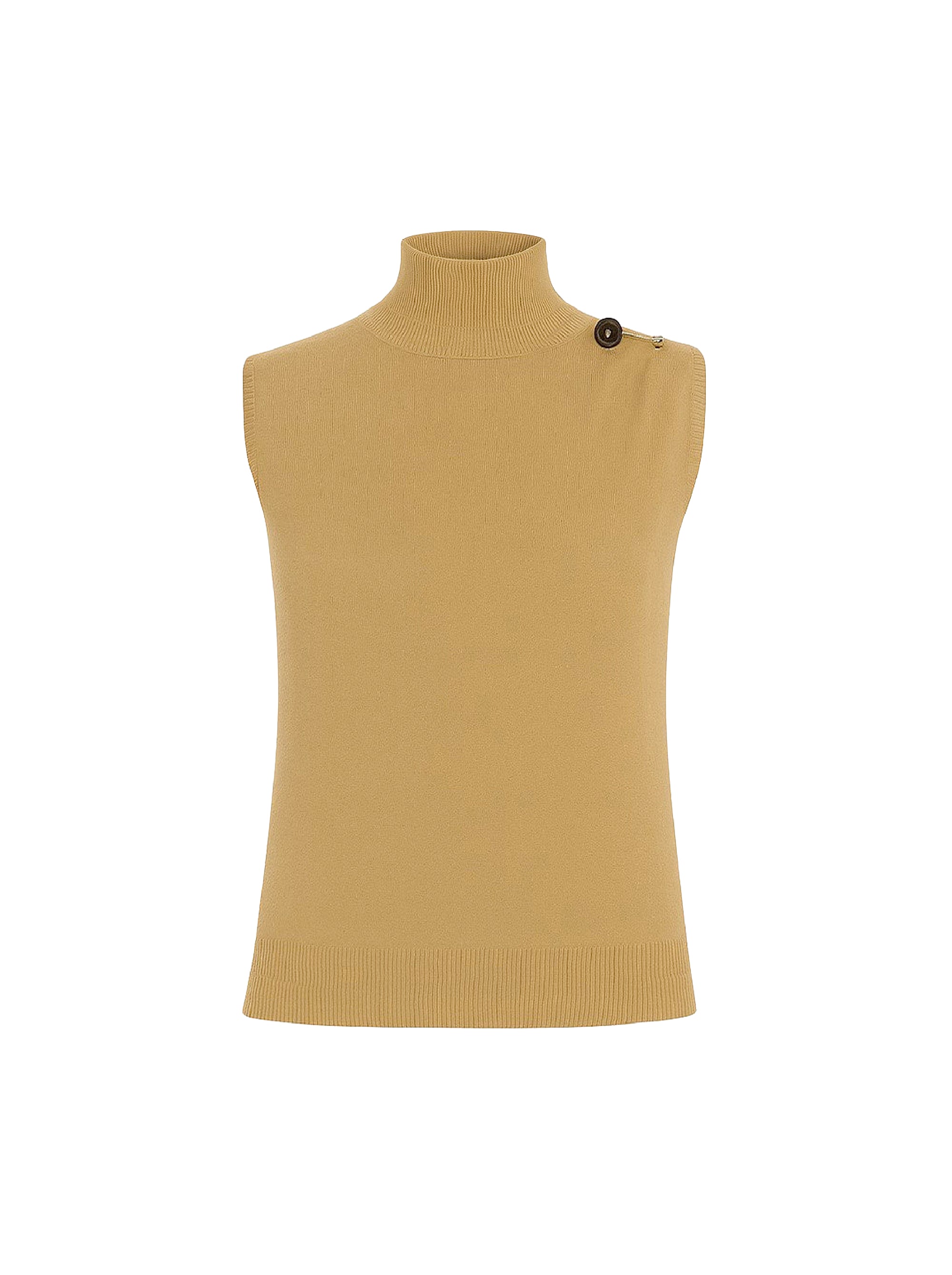 Top sans manches en cachemire - Brown & Yellow