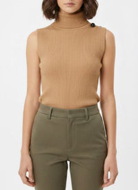 Top sans manches en cachemire - Brown & Yellow