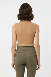 Top sans manches en cachemire - Brown & Yellow
