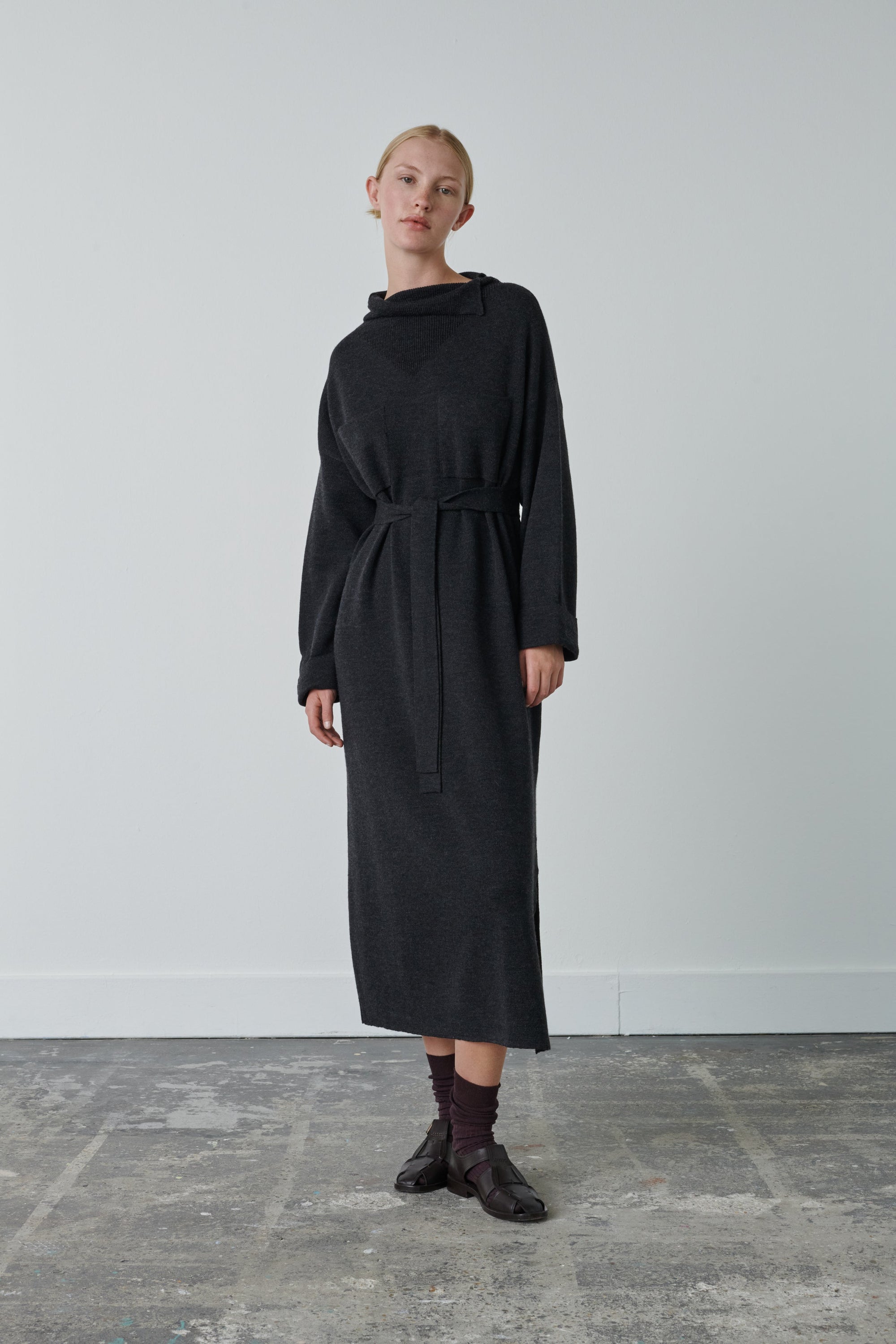 GRIS FONCE _ Robe Subway en laine - Gris foncé