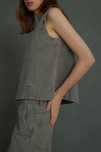 Aurore sleeveless blouse - Grey
