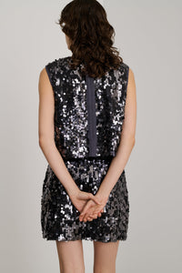 Débardeur à sequins Raf - Argent & Bleu