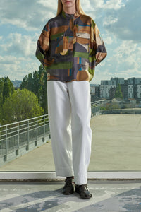 VERT/MARRON BLOUSE RITA