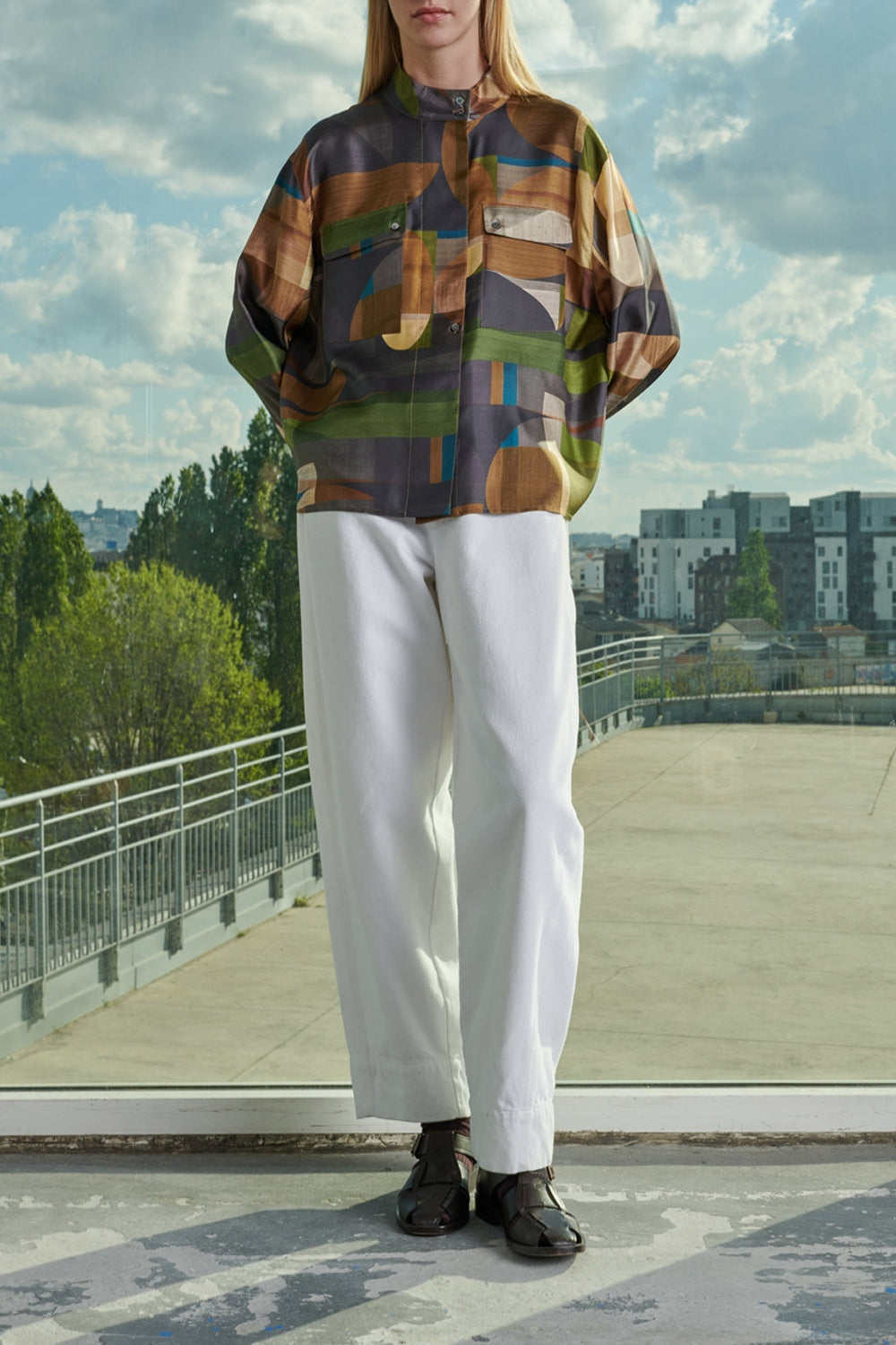 VERT/MARRON BLOUSE RITA