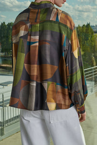 VERT/MARRON BLOUSE RITA