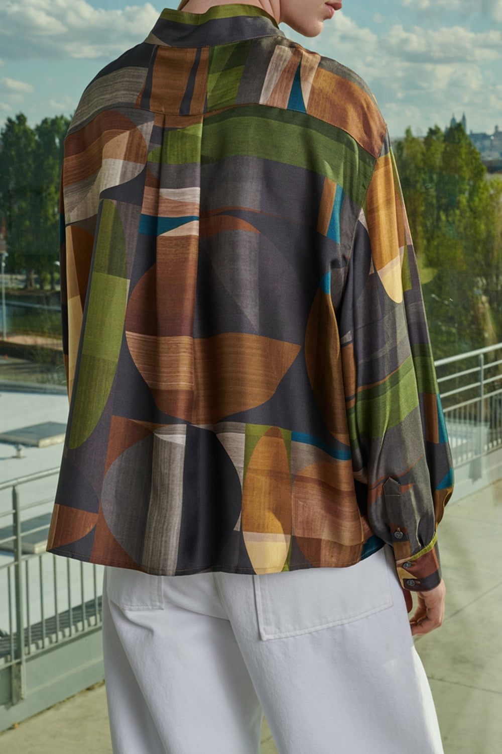 VERT/MARRON BLOUSE RITA