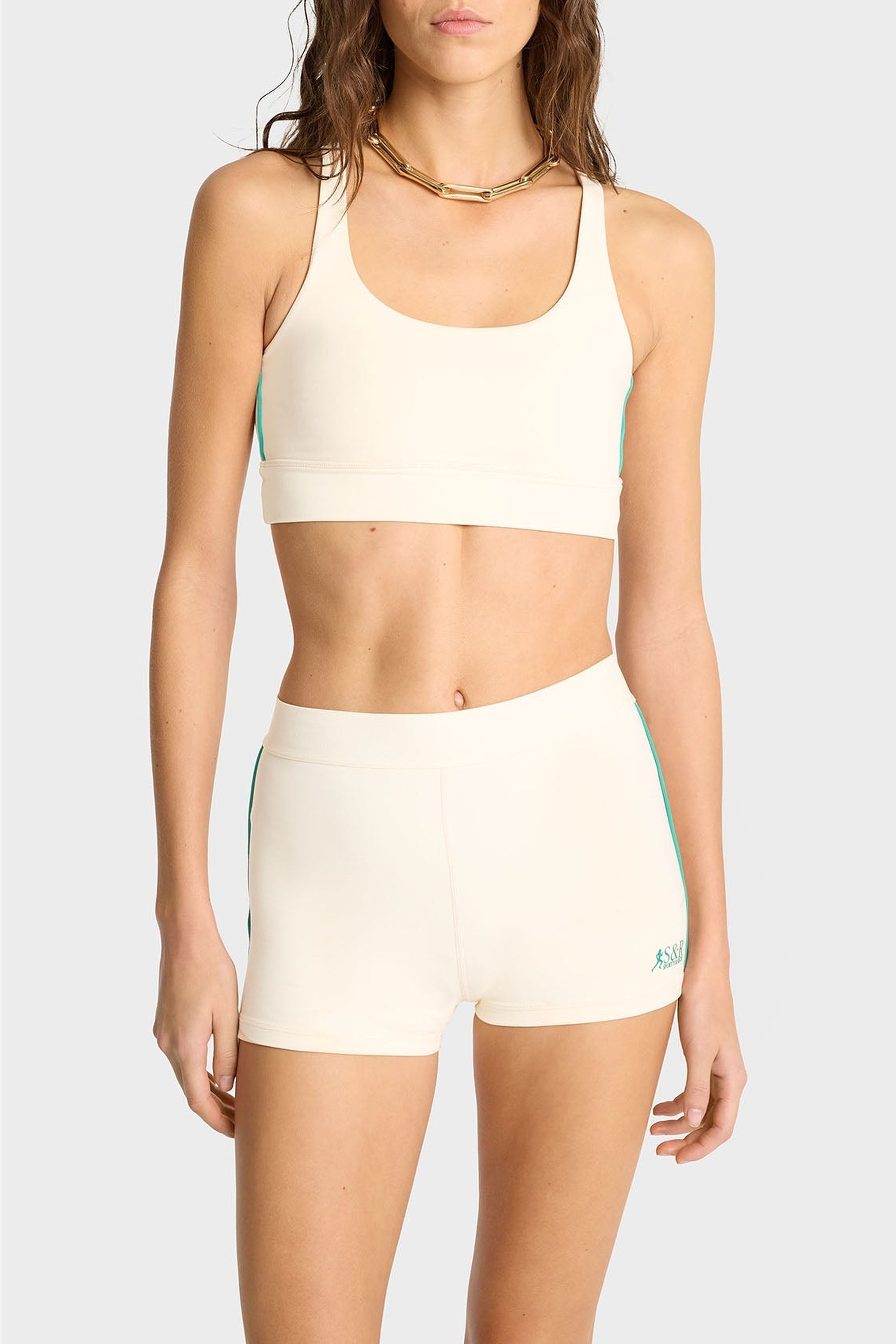 Short SR Runner à liseré - Cream