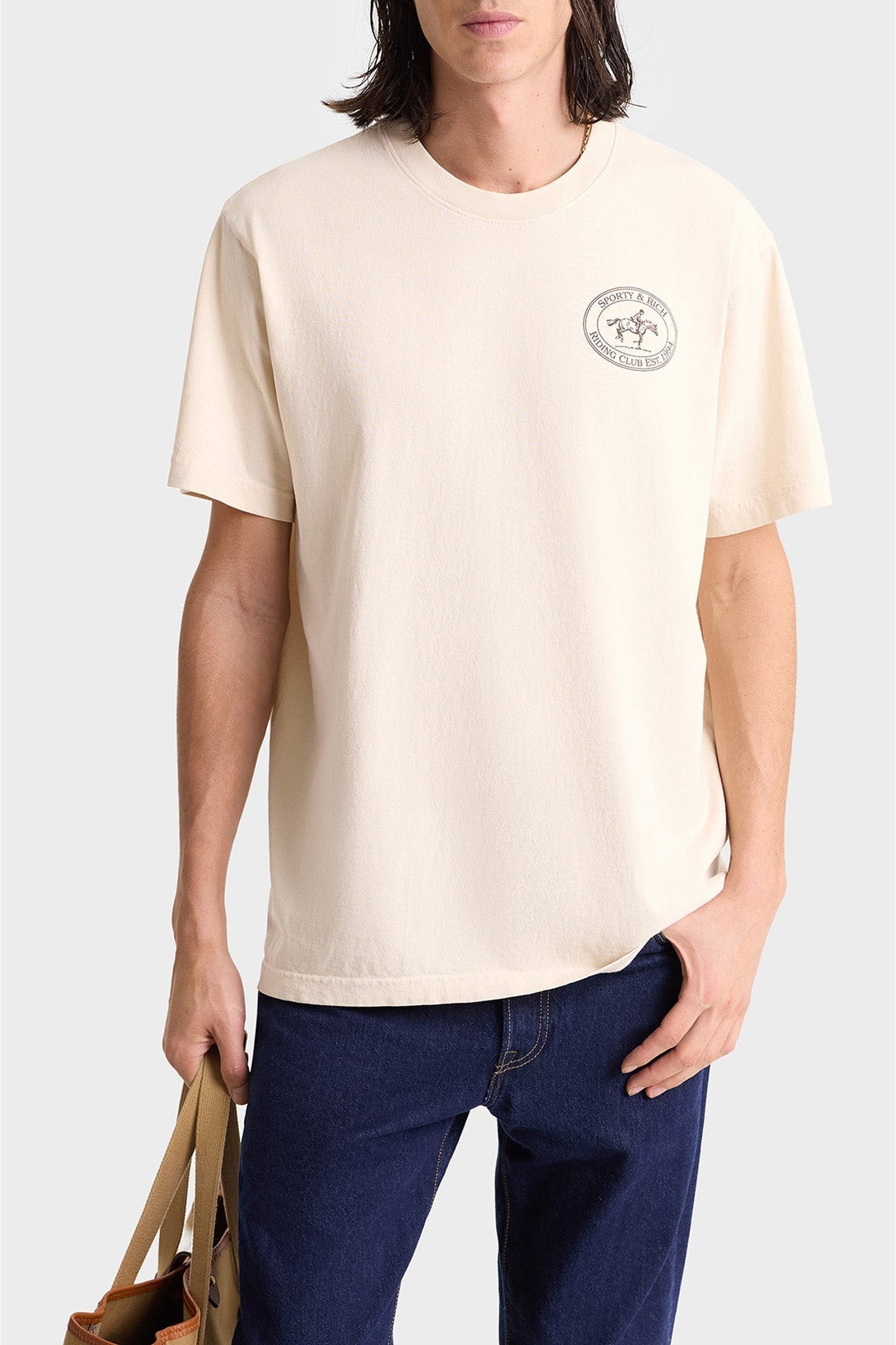 T-shirt Riding Club à impression - Cream