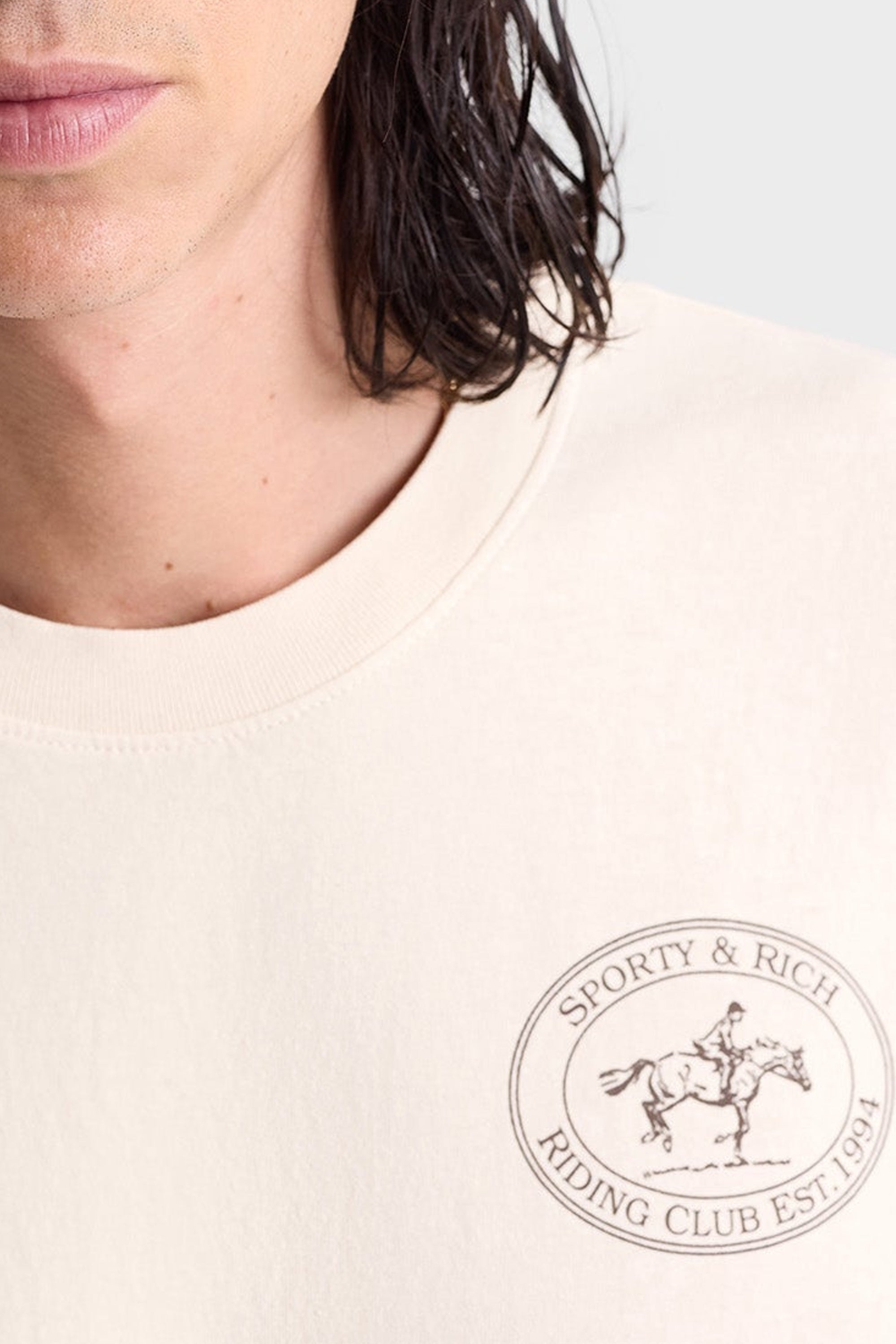 T-shirt Riding Club à impression - Cream