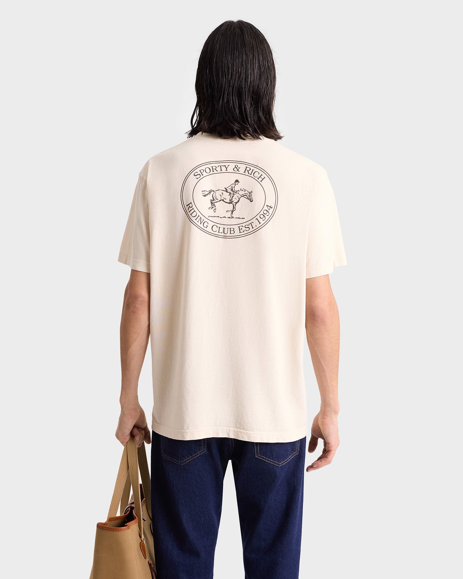 T-shirt Riding Club à impression - Cream