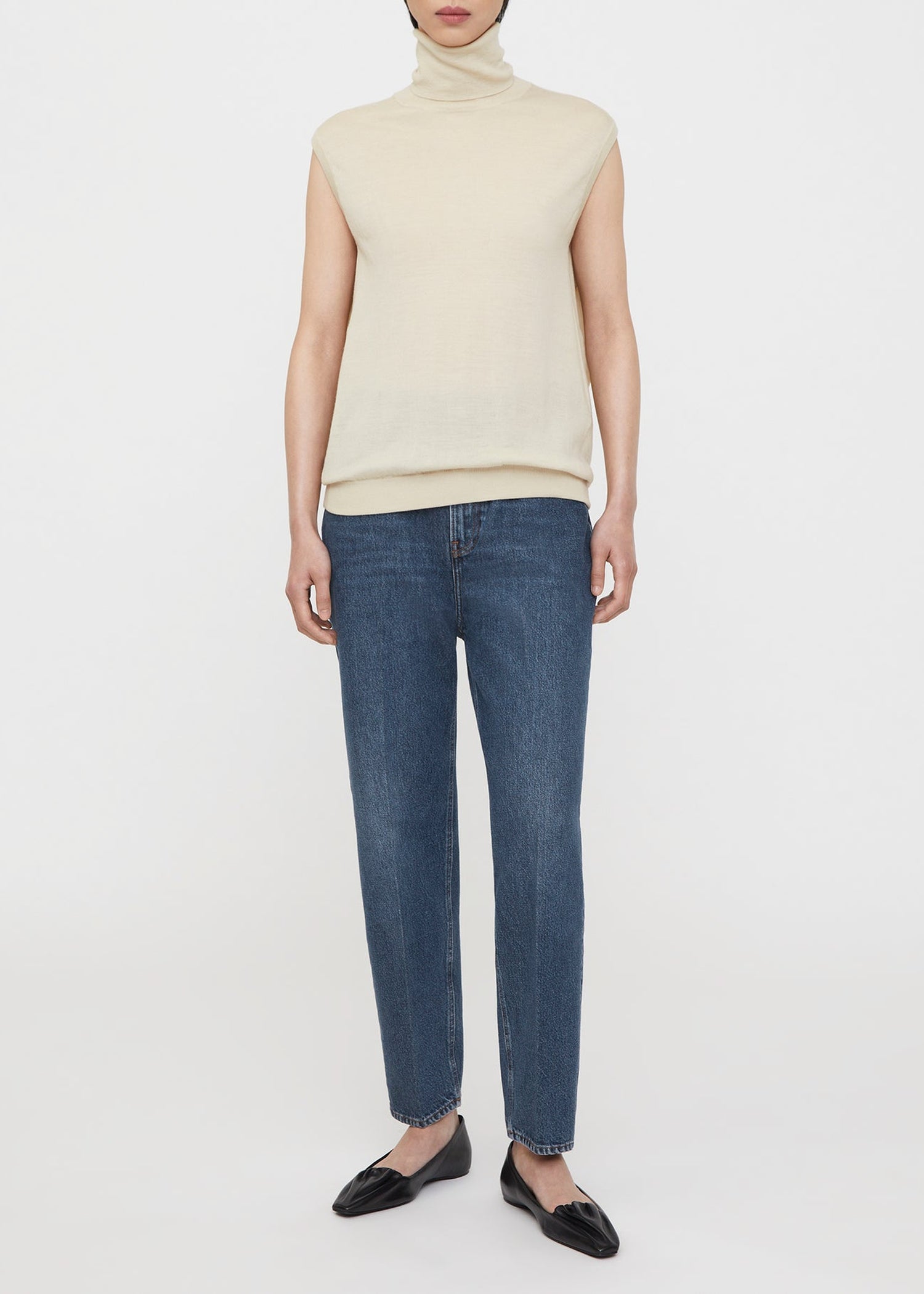 Pull à col roulé sans manches en laine - Hay