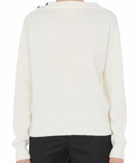 Pull à col v en cachemire - Ivory