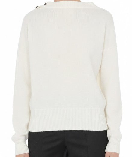 Pull à col v en cachemire - Ivory