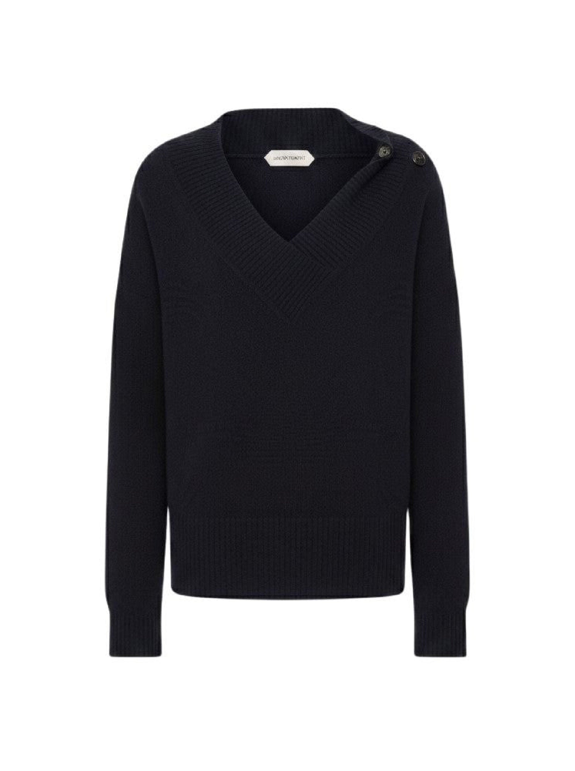 Pull à col v en cachemire - Black