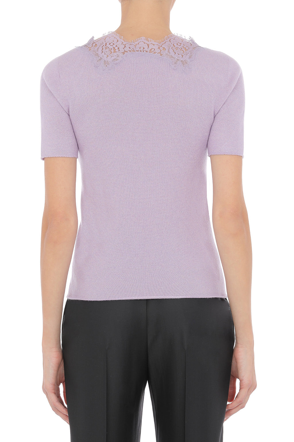 Top à dentelle en laine et soie - Purple