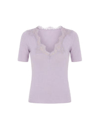 Top à dentelle en laine et soie - Purple