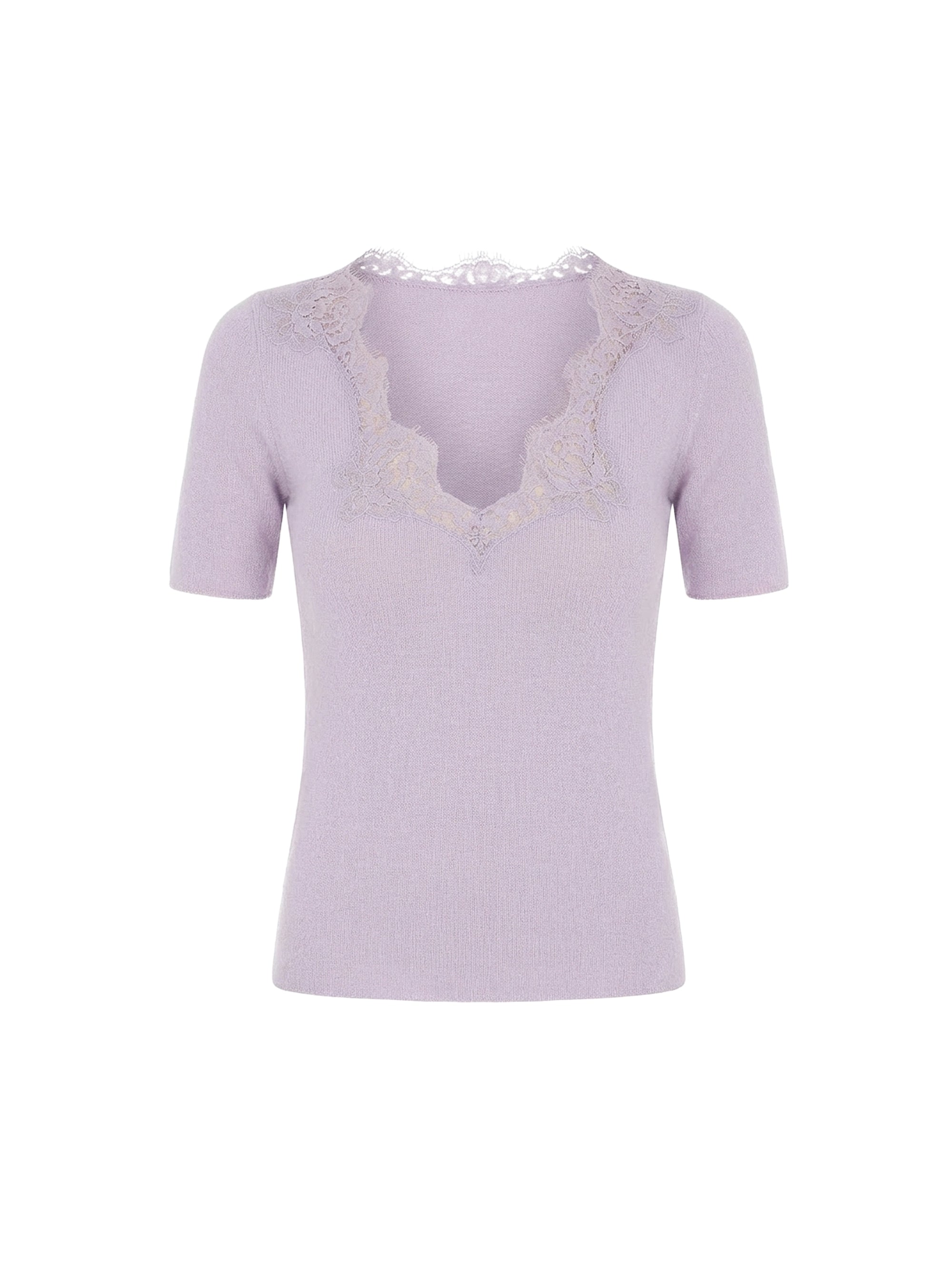 Top à dentelle en laine et soie - Purple