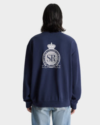 Royal Club Crewneck - Navy & White