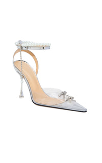 Matilda 100 strappy pumps with pearls and rhinestones - Clear