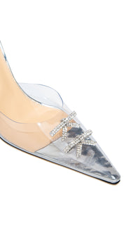 Matilda 100 strappy pumps with pearls and rhinestones - Clear