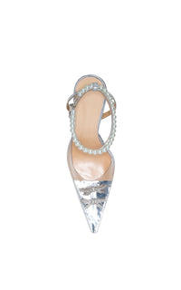 Matilda 100 strappy pumps with pearls and rhinestones - Clear