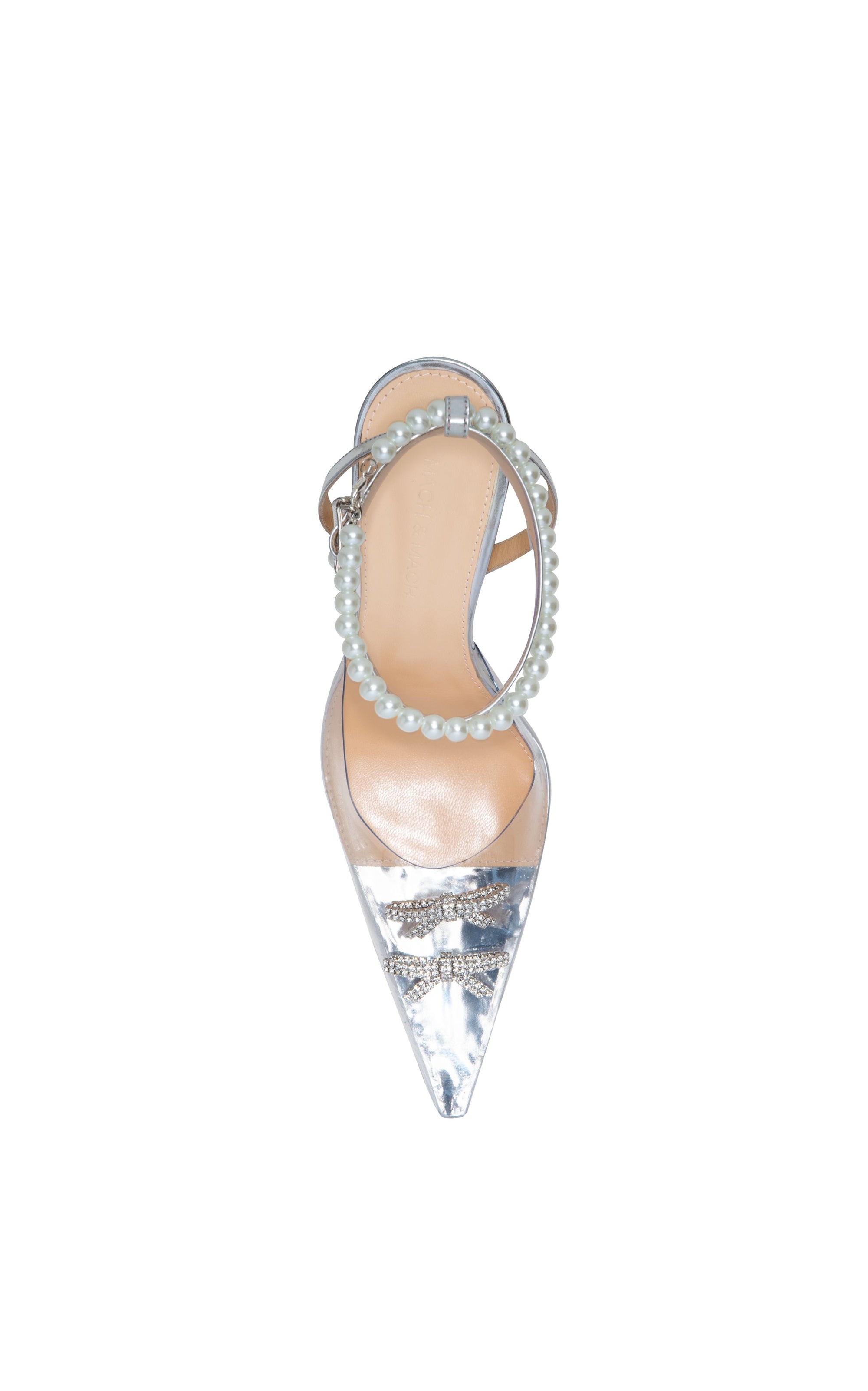 Matilda 100 strappy pumps with pearls and rhinestones - Clear