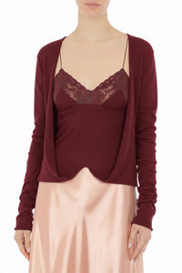 Cardigan ouvert sur le devant en laine - Red
