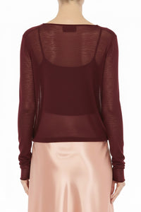 Cardigan ouvert sur le devant en laine - Red