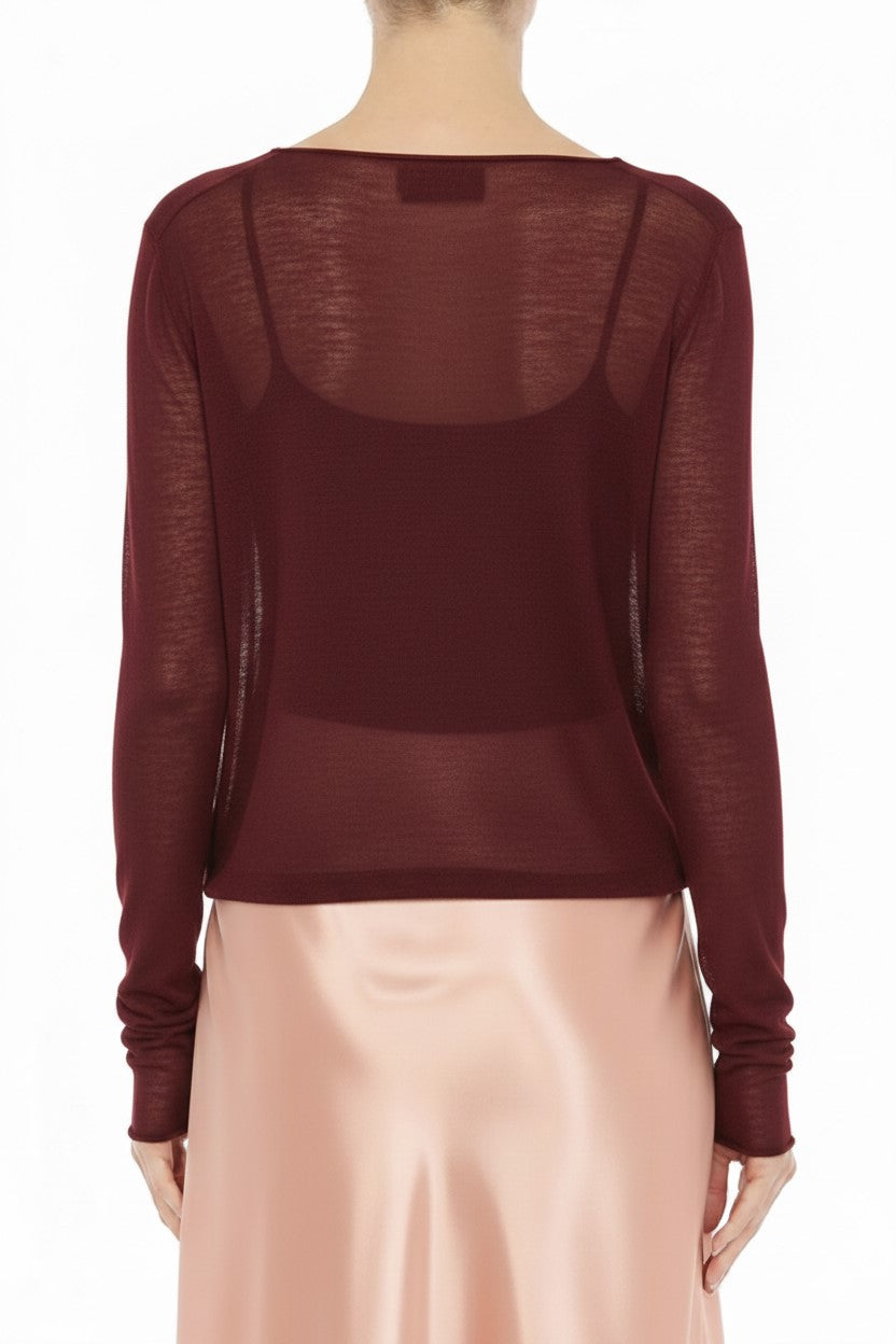 Cardigan ouvert sur le devant en laine - Red