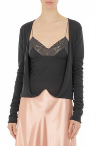 Cardigan ouvert sur le devant en laine - Grey