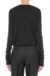 Cardigan ouvert sur le devant en laine - Black