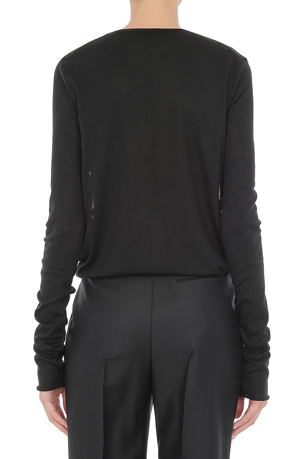 Cardigan ouvert sur le devant en laine - Black