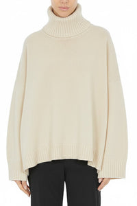 Pull col roulé en laine et soie - Ivory