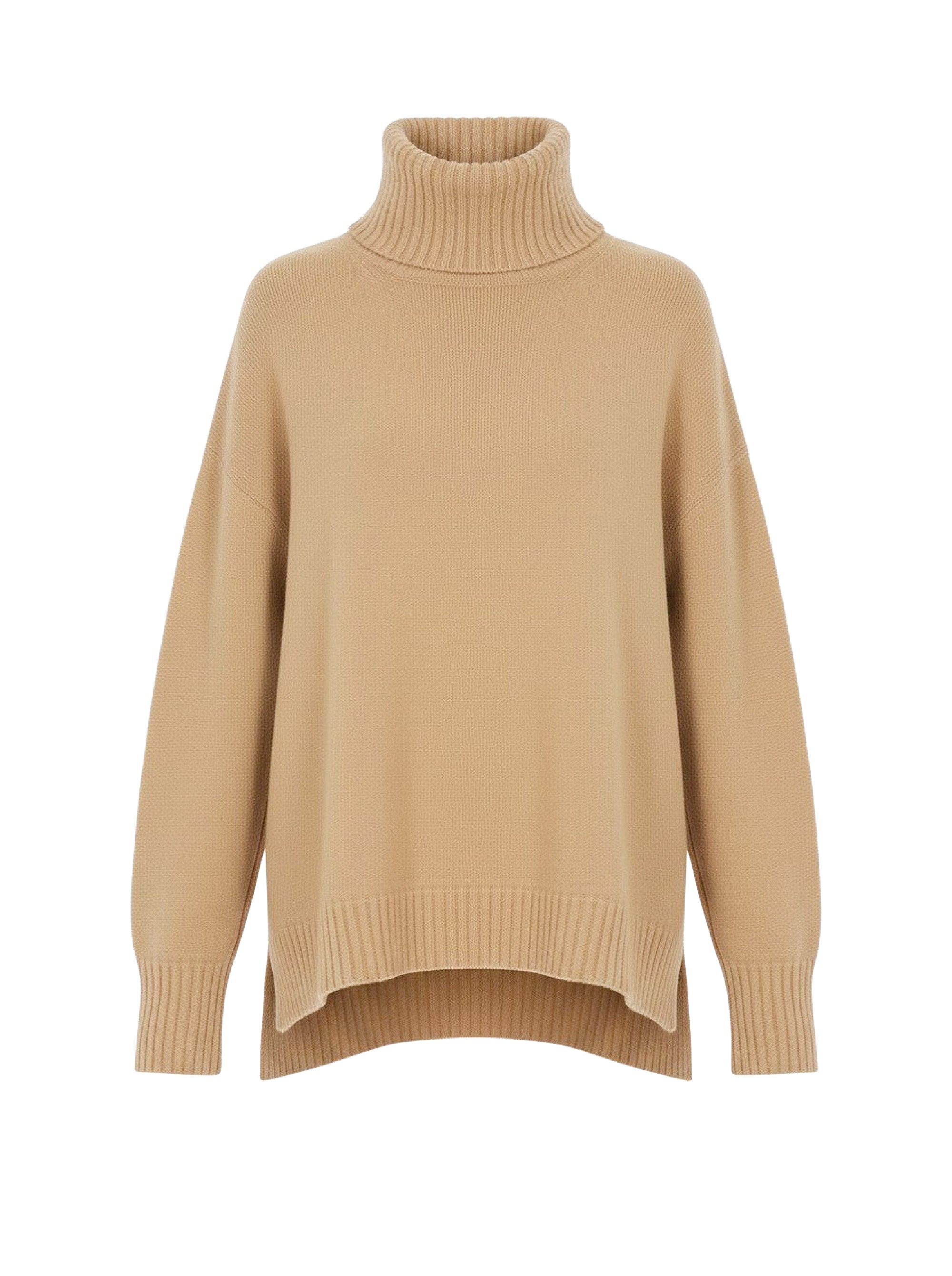 Pull col roulé en laine et soie - Brown & Yellow