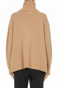 Pull col roulé en laine et soie - Brown & Yellow