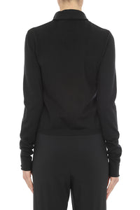 Pull drapé asymétrique en laine - Black
