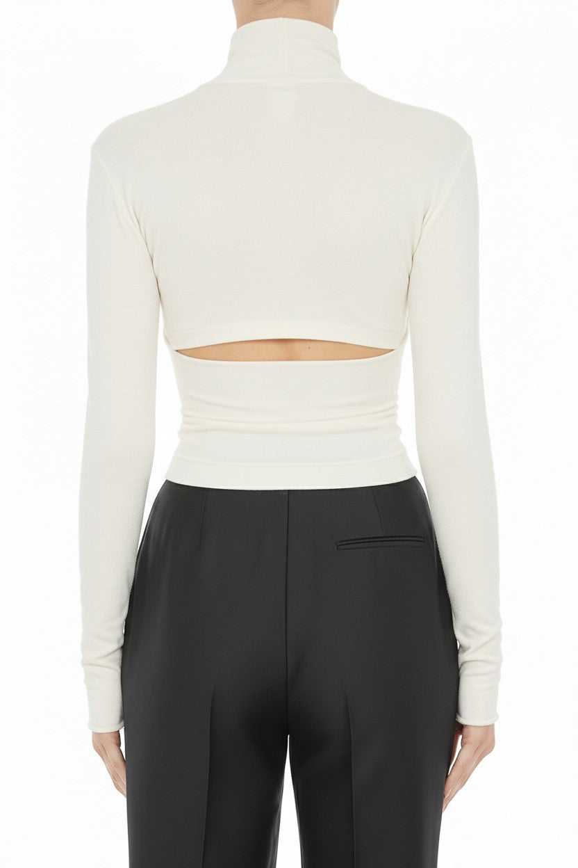 Pull croisé en laine - White