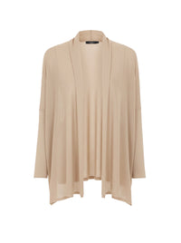Open-front wool cardigan - Beige