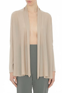 Open-front wool cardigan - Beige