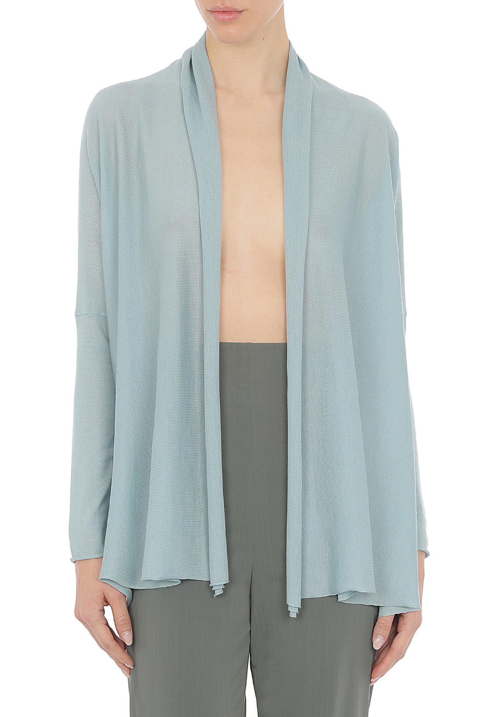 Wool open-front cardigan - Light Blue