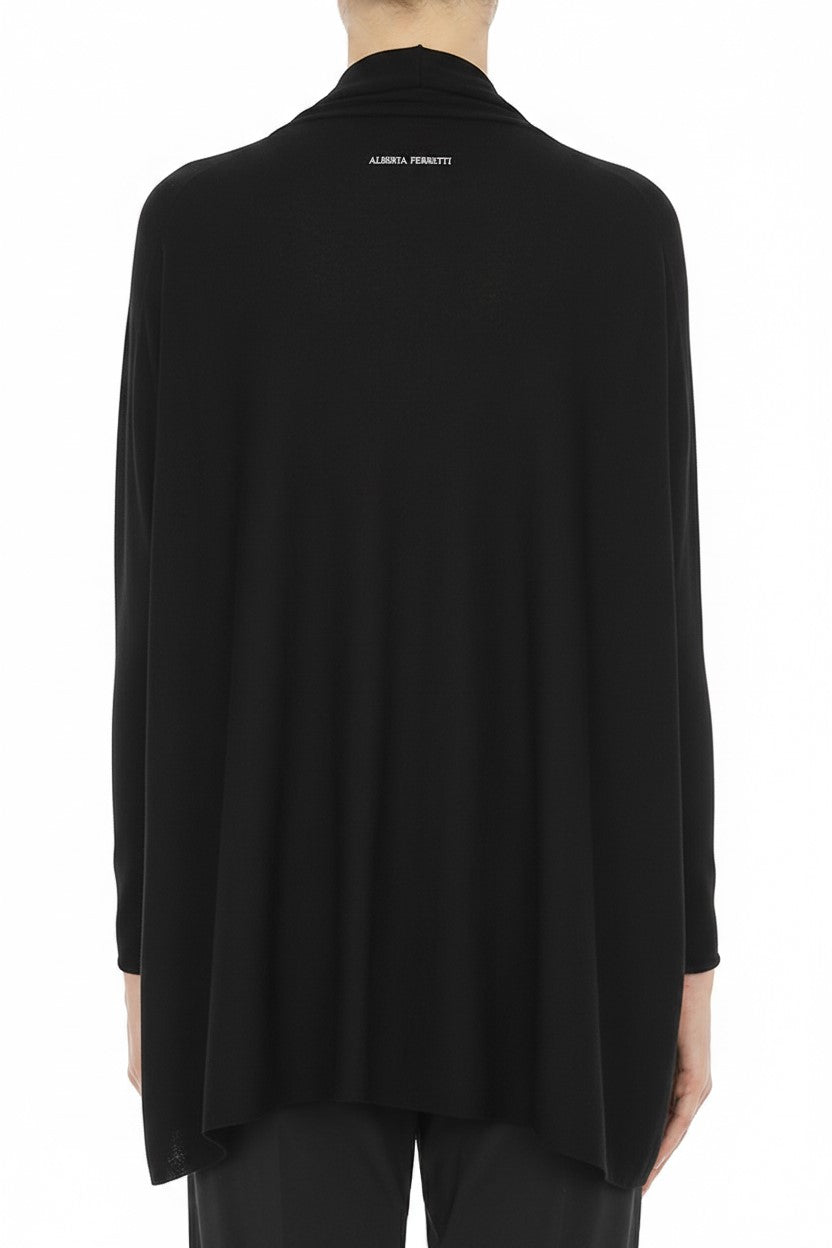Cardigan ouvert sur le devant en laine - Black