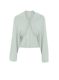 Boléro coupe effet cape en en cachemire - Green
